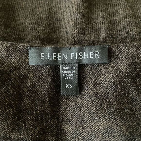 Eileen Fisher Womens Scoop Neck Tunic Merino Wool Sweater Size XS Heather Brown - Picture 5 of 7
